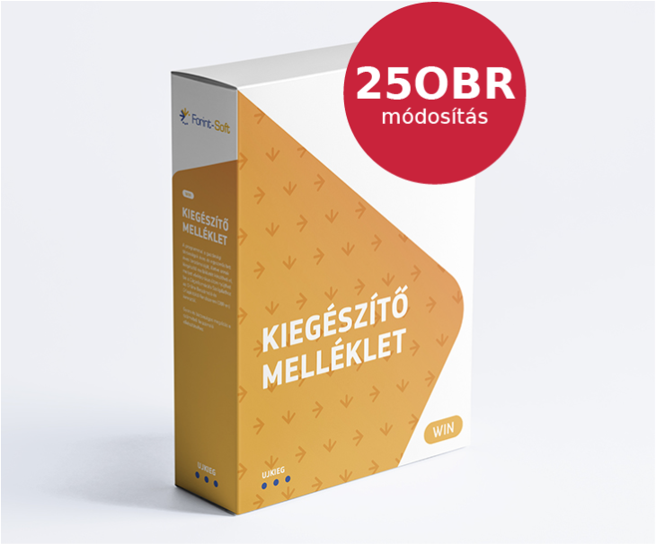 Kiegészítő melléklet 25OBR módosítása