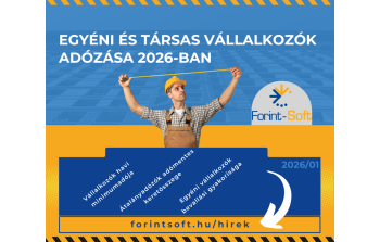 2026/01 Egyéni és társas vállalkozók adózása 2026-ban
