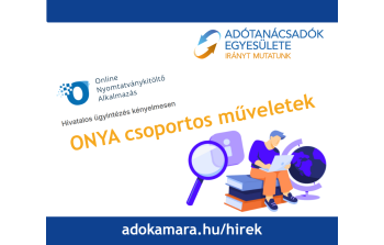 Adókamara: ONYA csoportos műveletek Adókamara: ONYA csoportos műveletek