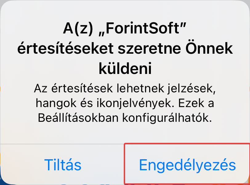 Értesítés engedélyezése